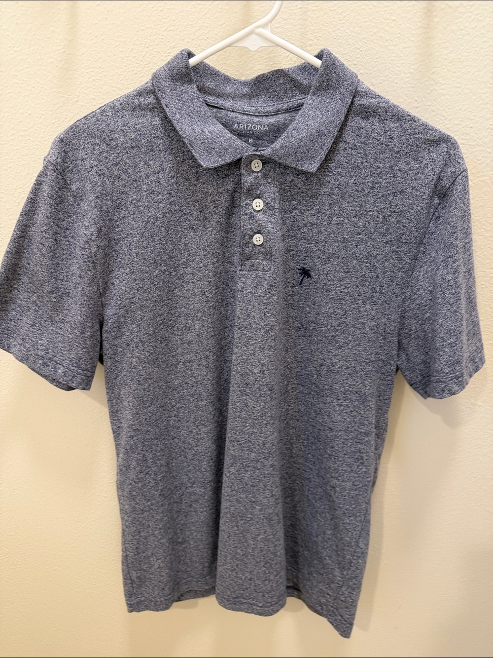 Arizona Jean Company Men’s Heather Blue Polo Shirt, Size M